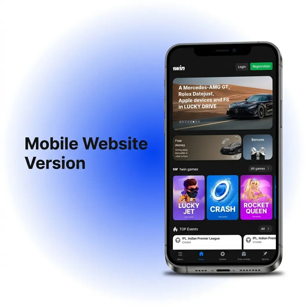Mobile website interface on smartphone