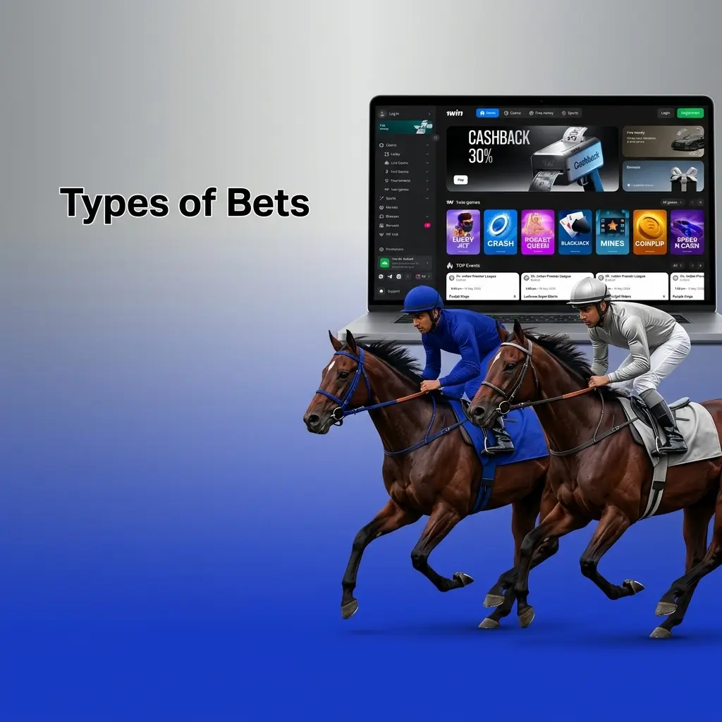 Types of bets overview showing single, accumulator and system bet structures